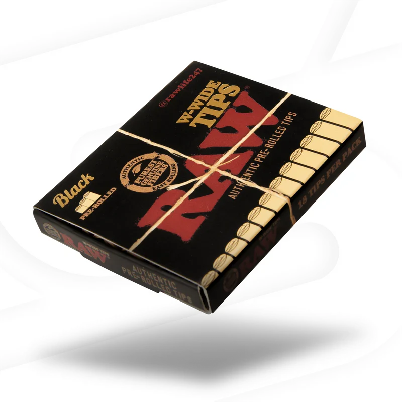 RAW Black W-Wide Pre-Rolled Tips