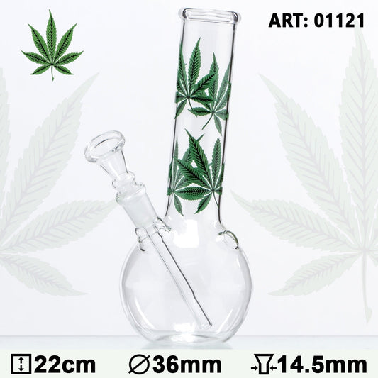 Leaf | Multi Leaf Glass Bong- H:22cm - Ø:36mm - Socket:14.5mm