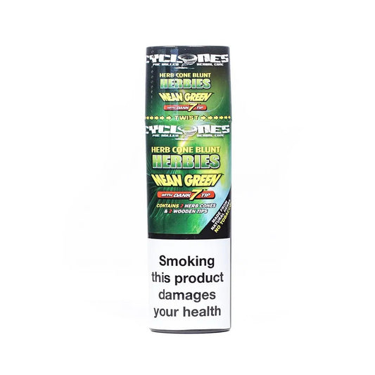 CYCLONES - MEAN GREEN FLAVOURED HERBAL CONES WITH WOODEN TIPS