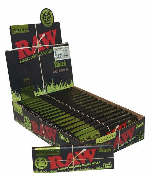 RAW Black Organic Hemp 1 1/4 Rolling Papers