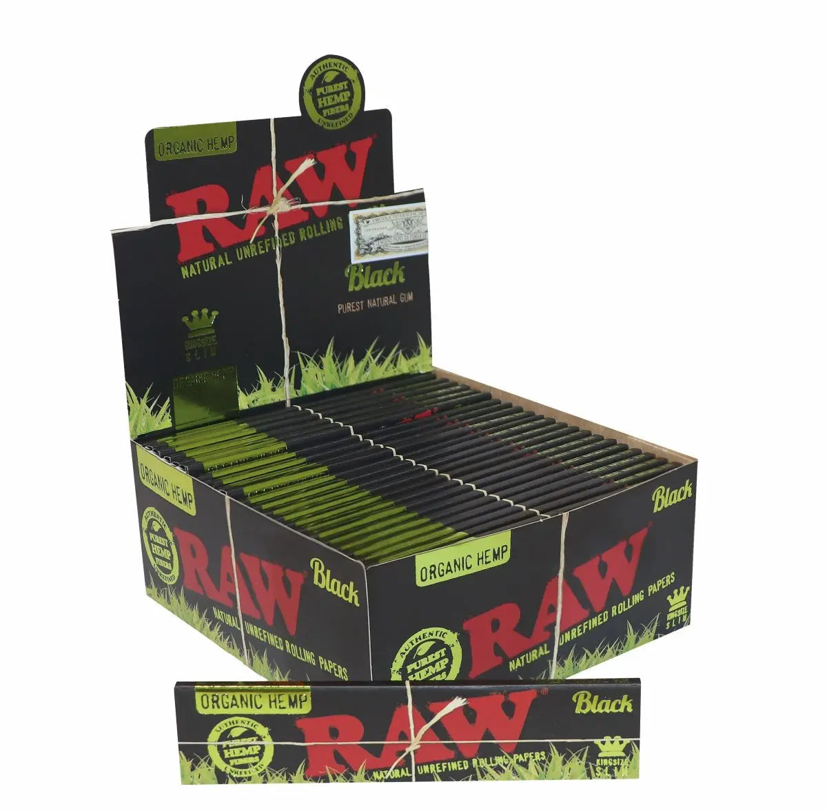 RAW Black Organic Hemp KS Slim Rolling Papers