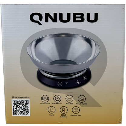 Digital Scale with Bowl - Qnubu - Equal Bowl - (1g to 5000g - 0ml to 5000ml)