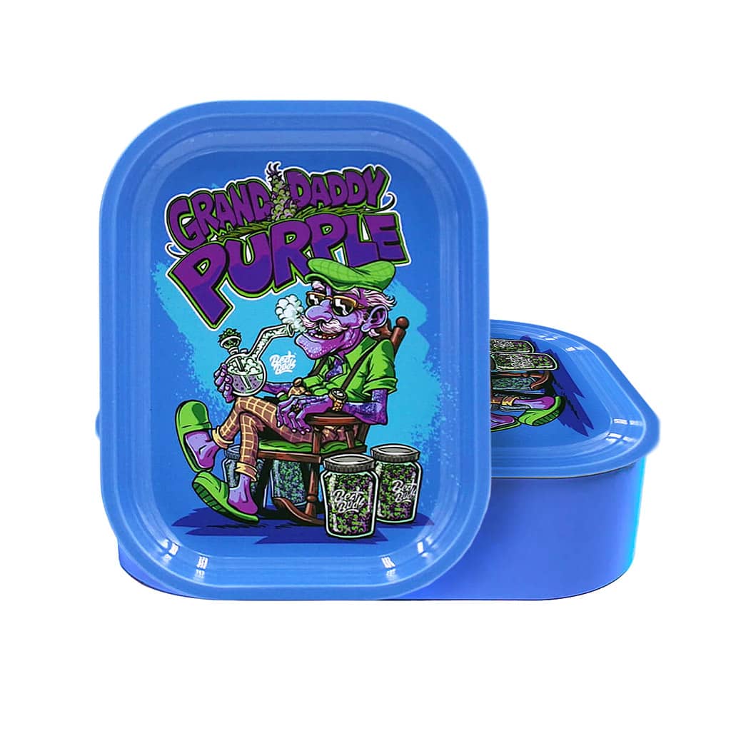 Best Buds Tin Box Rolling Tray with Storage – Grand Daddy Purple
