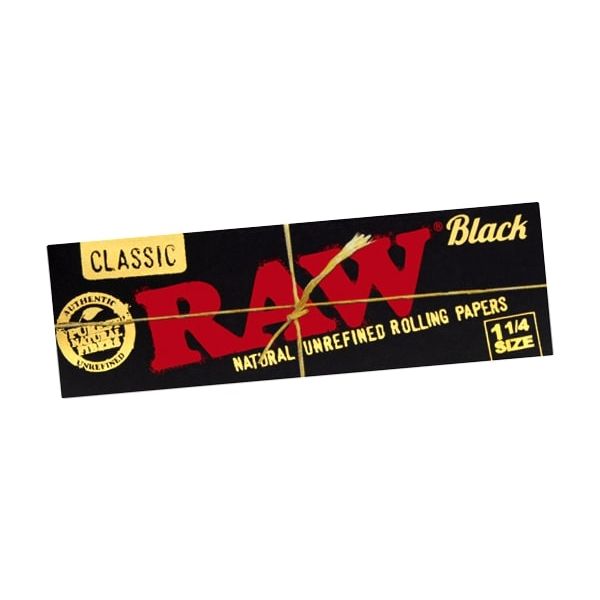 RAW Black 1 1/4 Rolling Papers